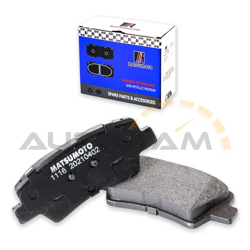 [M1116-SM] Pastillas de Freno Semi-metálica Traseras Hyundai / Kia / SsangYong / Changan